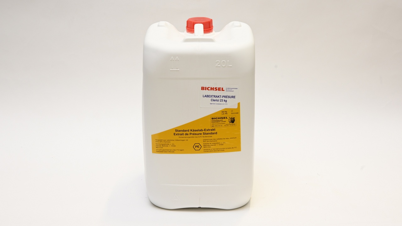 400330 Natur-Käse-Lab Extrakt Clerici Standard 23 kg
400330 Présure naturelle liquide Clerici standard 23 kg