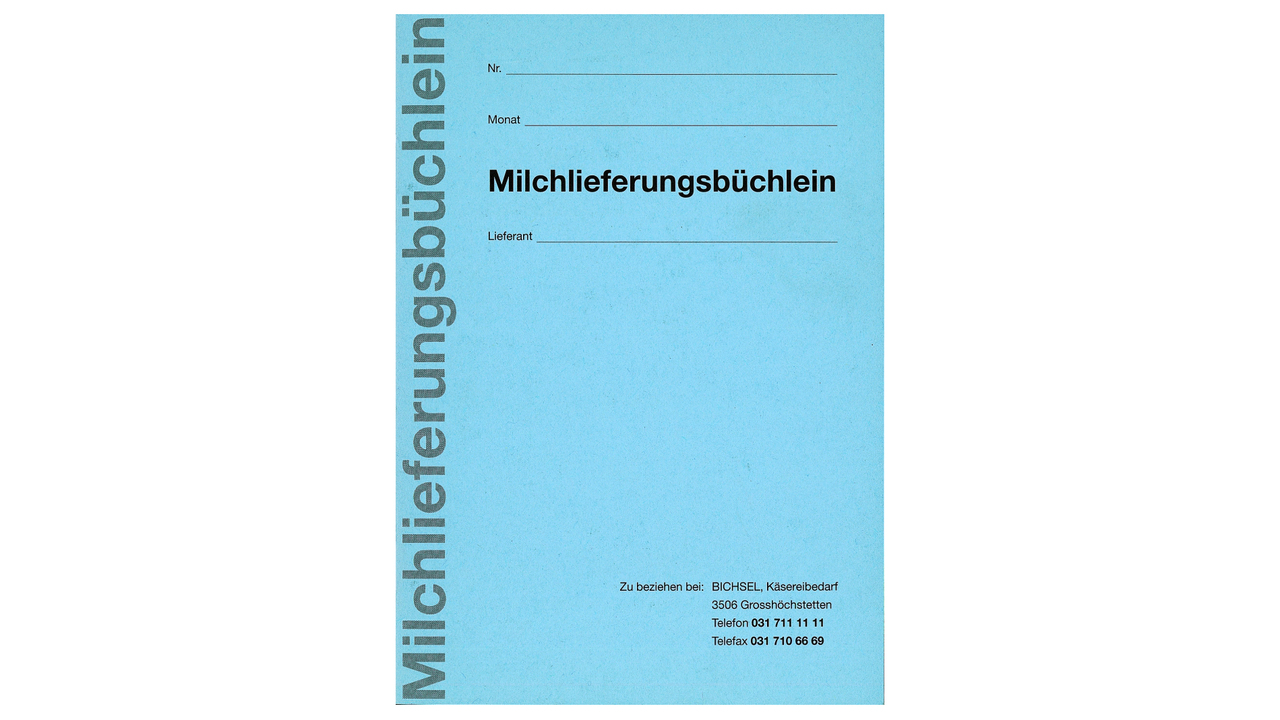 666002 Milchlieferungs-Büchlein  6 Wochen
666002 Carnet de lait. Bichsel 6-sem