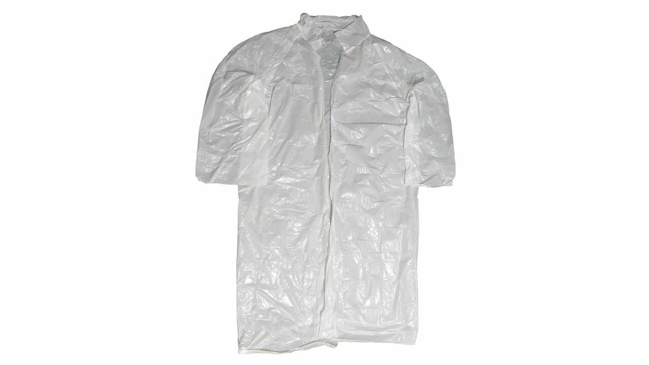 331951 Besuchermantel aus weissem Kunstoff PE
331951 Manteau visiters en matière synthétique PE blanc