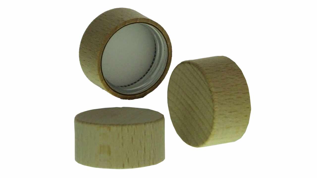 819050 Couvercle à vis en bois, Ø 28 mm