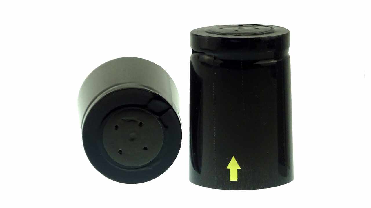 819126 Schrumpfkapseln schwarz, Ø 36.5 mm, vertikal
