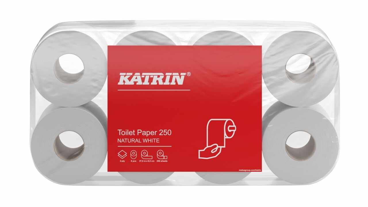 585858 WC-Papier Katrin Activa 250, Pack à 8 Rollen
585858 Papier de toilette Katrin, paquet de 8 rouleaux
