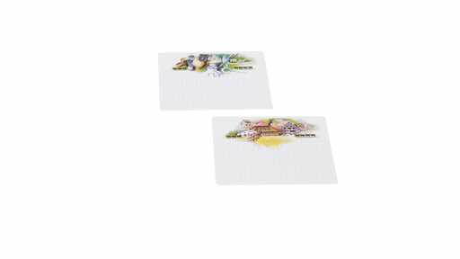 678142 Preisschild klein 75 x 60 mm, Sujet: Häuser / Trachten / Utensilien